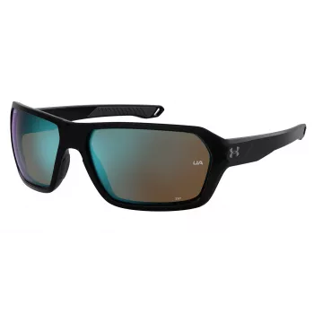 Under Armour UARECON807G4W gafas de sol deportivas hombre - montura negra mate, lentes grises polarizadas, 64/17/125 mm