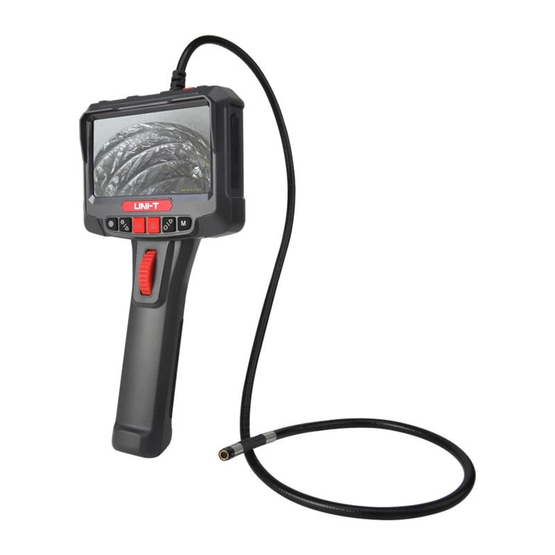 UNI-T UT663B-2m boroscopio industrial, pantalla de 5,0", cámara de 8 mm 1080p, cabezal giratorio bidireccional de 180°, cable rígido de 2 m, IP67, 8 LED, 3000 mAh