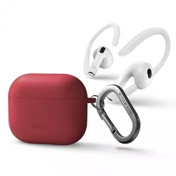 UNIQ funda Uniq Nexo para AirPods 3 + ganchos de silicona para orejas - Roja