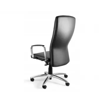 Silla de oficina UNIQUE Adella C239, piel auténtica HL-4, negra