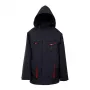 Chaqueta de invierno larga unisex Charcoal Grey XXXL con capucha desmontable y aislamiento sintético