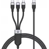 UNITEK Cable de carga 3 en 1 USB-A a Lightning, USB-C, Micro USB trenzado de nailon 1,5 m negro