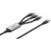 UNITEK Cable de carga 3 en 1 USB-A a Lightning, USB-C, Micro USB trenzado de nailon 1,5 m negro