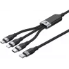 UNITEK Cable de carga 3 en 1 USB-A a Lightning, USB-C, Micro USB trenzado de nailon 1,5 m negro