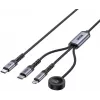 UNITEK Cable de carga 3 en 1 USB-C + Lightning + Apple Watch, 100W PD, 480 Mbps, 1,2 m, Negro