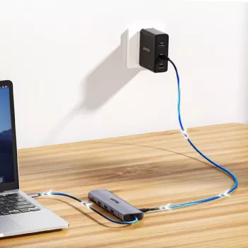 Unitek Hub USB 3.0 de 4 puertos con cable de 30cm, gris