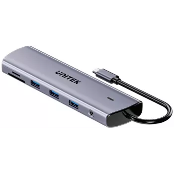 Unitek Hub USB 3.0 de 4 puertos con cable de 30cm, gris