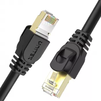 UNITEK Cat.7 SSTP cable de red Ethernet RJ45, 0,5 m, gris, 10 Gbit/s, 600 MHz, dorado