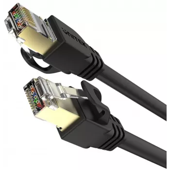 UNITEK Cat.7 SSTP cable de red Ethernet RJ45, 0,5 m, gris, 10 Gbit/s, 600 MHz, dorado