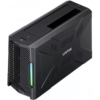 UNITEK Docking station con 1x M.2 NVMe y 1x unidad SATA, USB-C 10 Gbit/s, clonación offline, S1234B01-EU