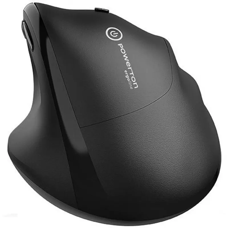 UNITEK Powerton ERGO CLOE ratón inalámbrico – negro, 1600 DPI, diseño ergonómico para diestros