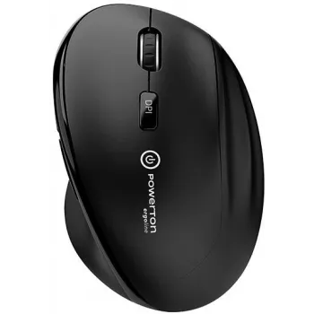 UNITEK Powerton ERGO CLOE ratón inalámbrico – negro, 1600 DPI, diseño ergonómico para diestros