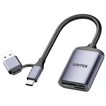 UNITEK Lector de Tarjetas SD4.0 / Micro SD4.0 2en1 USB 3.0 Type-A Negro