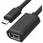 Cable OTG UNITEK USB 2.0, conector microUSB macho a conector USB-A hembra, 15 cm, negro