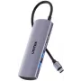 UNITEK Hub USB-C 4 en 1 USB-C 10 Gbps, 2x USB-A y 2x USB-C, Space Grey