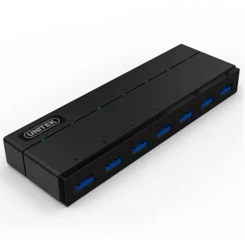 UNITEK Y-3184 Hub USB 3.0 de 7 puertos con fuente de alimentación y función de carga BC 1.2