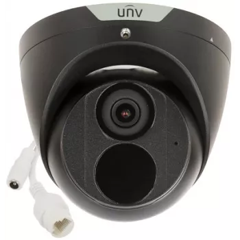 Cámara IP domo IR 4MP UNIVIEW IPC3614SS-ADF28KM-I0-BLACK, 2,8mm, negra