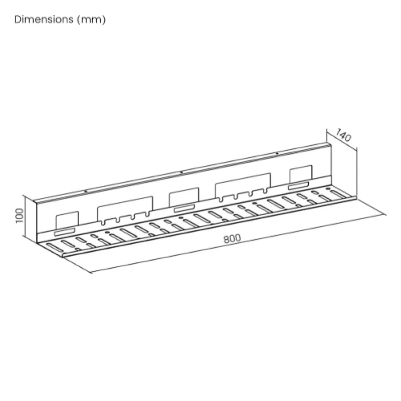UP UP W-2-31-11CC bandeja para gestión de cables, 800x140x100, Blanco