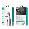 USAMS EP-43 auriculares estéreo USB-C metálicos con micrófono, negros