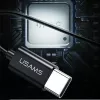 USAMS EP-43 auriculares estéreo USB-C metálicos con micrófono, negros