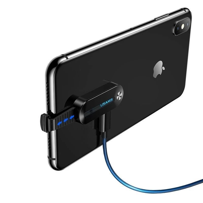 USAMS adaptador dual Lightning con luz LED SJ357 negro