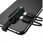 USAMS adaptador dual Lightning con luz LED SJ357 negro