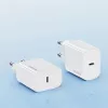 USAMS Yi Series T65 Cargador rápido PD 20W con cable USB-C a USB-C 60W, blanco (OYXLTZ01)