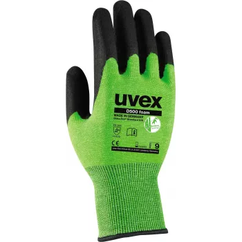 Uvex D500 Guantes de protección anticorte con espuma, talla 9 (L), gris/antracita 6060409