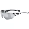 Gafas de ciclismo UVEX Equate, blanco mate / espejo plateado
