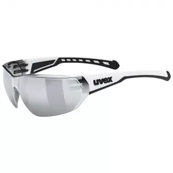 Gafas de ciclismo UVEX Equate, blanco mate / espejo plateado