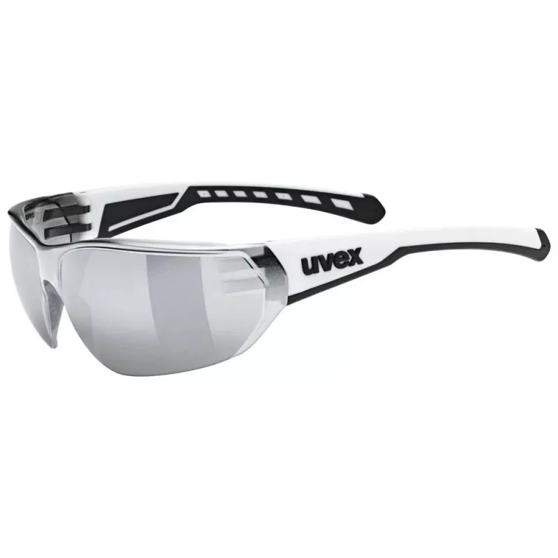 Gafas de ciclismo UVEX Equate, blanco mate / espejo plateado