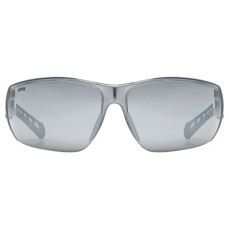 Gafas de ciclismo UVEX Equate, blanco mate / espejo plateado