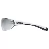 Gafas de ciclismo UVEX Equate, blanco mate / espejo plateado