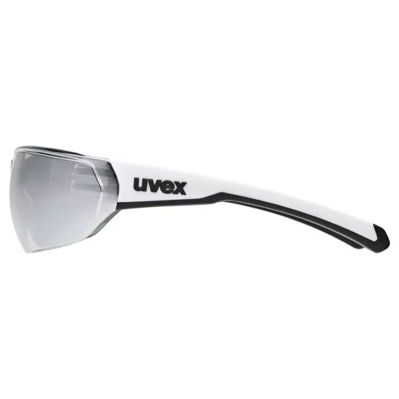 Gafas de ciclismo UVEX Equate, blanco mate / espejo plateado