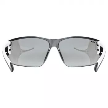 Gafas de ciclismo UVEX Equate, blanco mate / espejo plateado