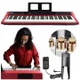 V-TONE BL-190 Piano digital portátil de 88 teclas con mecanismo de martillos ponderado, negro