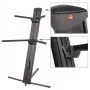 V-TONE DELUXE K2 soporte para teclado en X con doble refuerzo, altura regulable 650–980 mm, carga de 65 kg, negro
