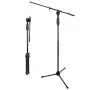 V-TONE DELUXE M1 Solo pie de micrófono con brazo y base de trípode, altura ajustable 900-1600 mm, negro