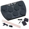 Batería electrónica portátil V-TONE ED7 con USB-C, 7 pads de silicona, 2 pedales, 5 kits preajustados, altavoz integrado