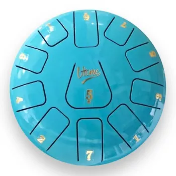 V-TONE VBJ 8-11 C Steel Tongue Drum Tank Drum, 11 notas, do mayor, negro mate, con baquetas y funda