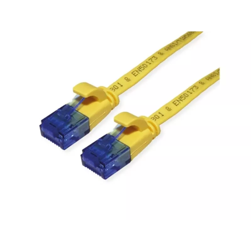 VALUE Cat.6A UTP cable de red extraplano, amarillo, 0,5 m