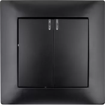 VCX WESA LC 04C Interruptor doble con retroiluminación, negro