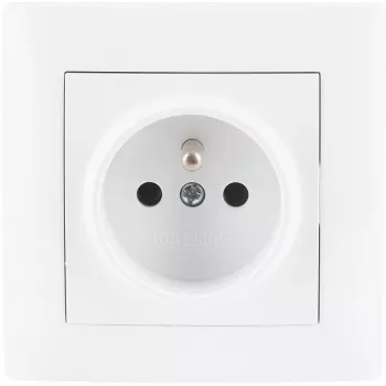 VCX WESA LC 13 Toma individual con contacto de protección, Type E, 16A 250V, blanco