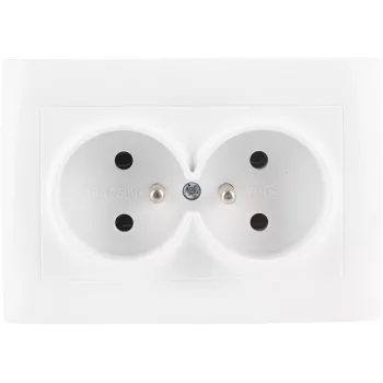 VCX WESA LC 16 Toma doble con toma de tierra, empotrable, 16 A, 250 V, blanca