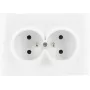 VCX WESA LC 16 Toma doble con toma de tierra, empotrable, 16 A, 250 V, blanca