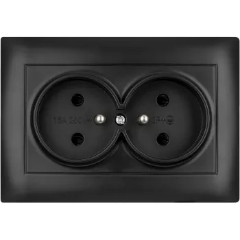 VCX WESA LC 16 toma doble con toma de tierra, 16A 250V, negra