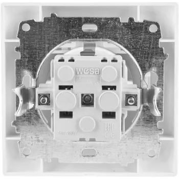 VCX WESA LC 18 toma Schuko con tapa abatible, montaje en superficie, IP44, blanco