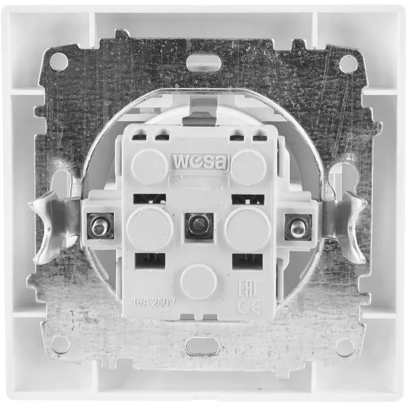 VCX WESA LC 18 toma Schuko con tapa abatible, montaje en superficie, IP44, blanco