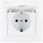 VCX WESA LC 18 toma Schuko con tapa abatible, montaje en superficie, IP44, blanco
