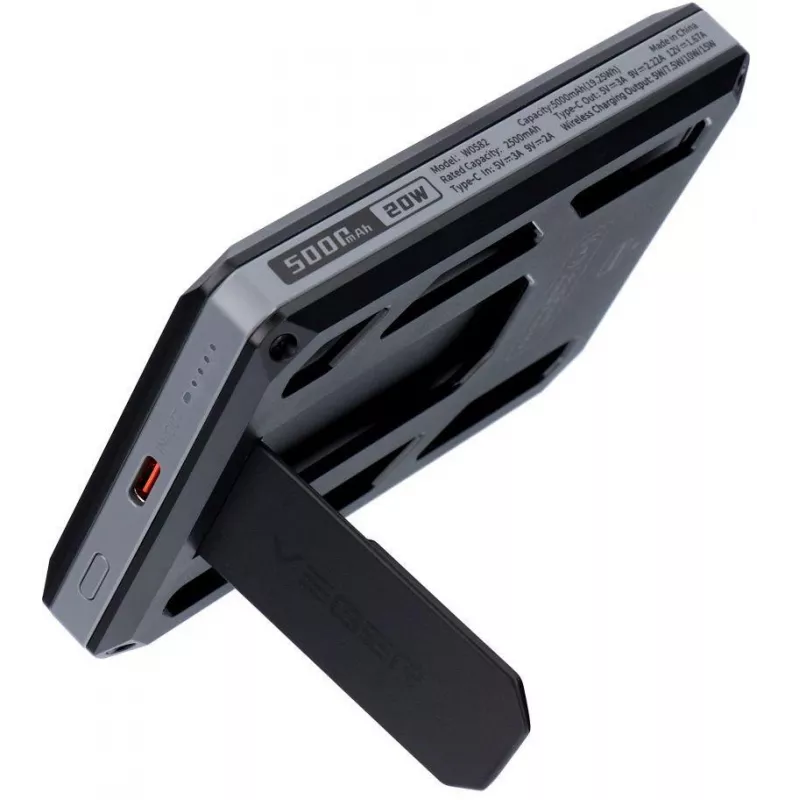 Veger GeoWallet Tracker X5 5000 mAh 20W PD QC 3.0 MFi MagSafe USB-C batería externa - negro